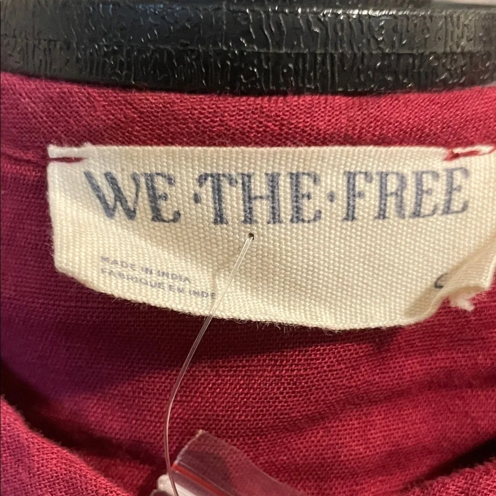 Free People Red Button Down Shirt